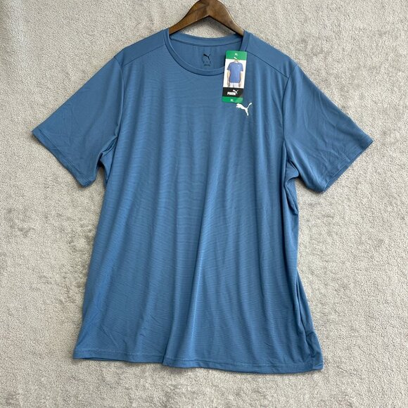 NEW Puma Men's XL Blue Active Tee Polyester Crewneck - Picture 2 of 9